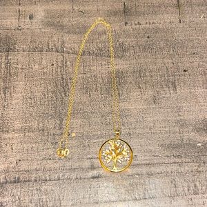 Family tree necklace. Gold colored